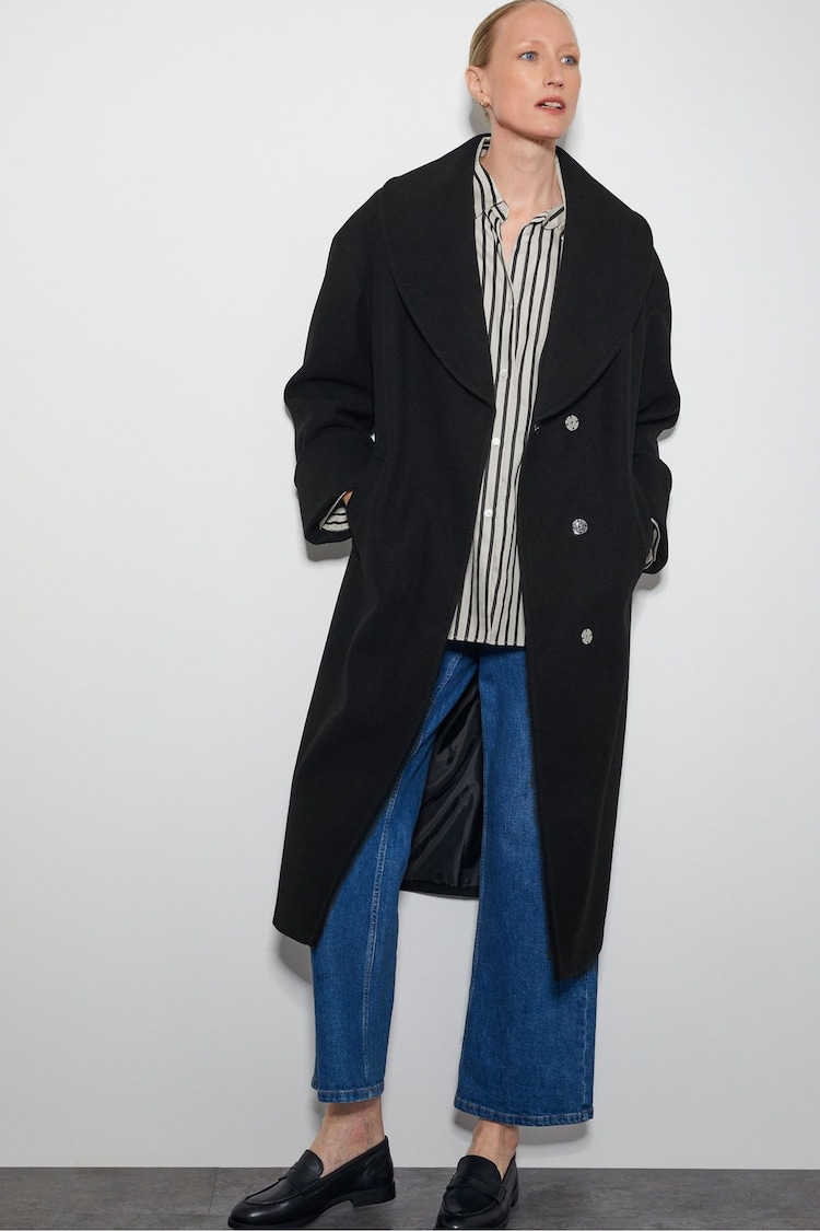 Monsoon Black Carrie Shawl Coat - Image 1 of 5