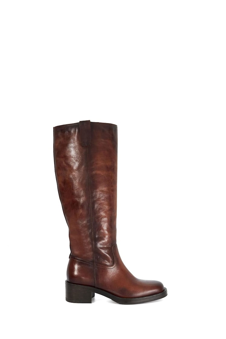 Dune London Natural Tayan Square Toe High Knee Boots - Image 1 of 5