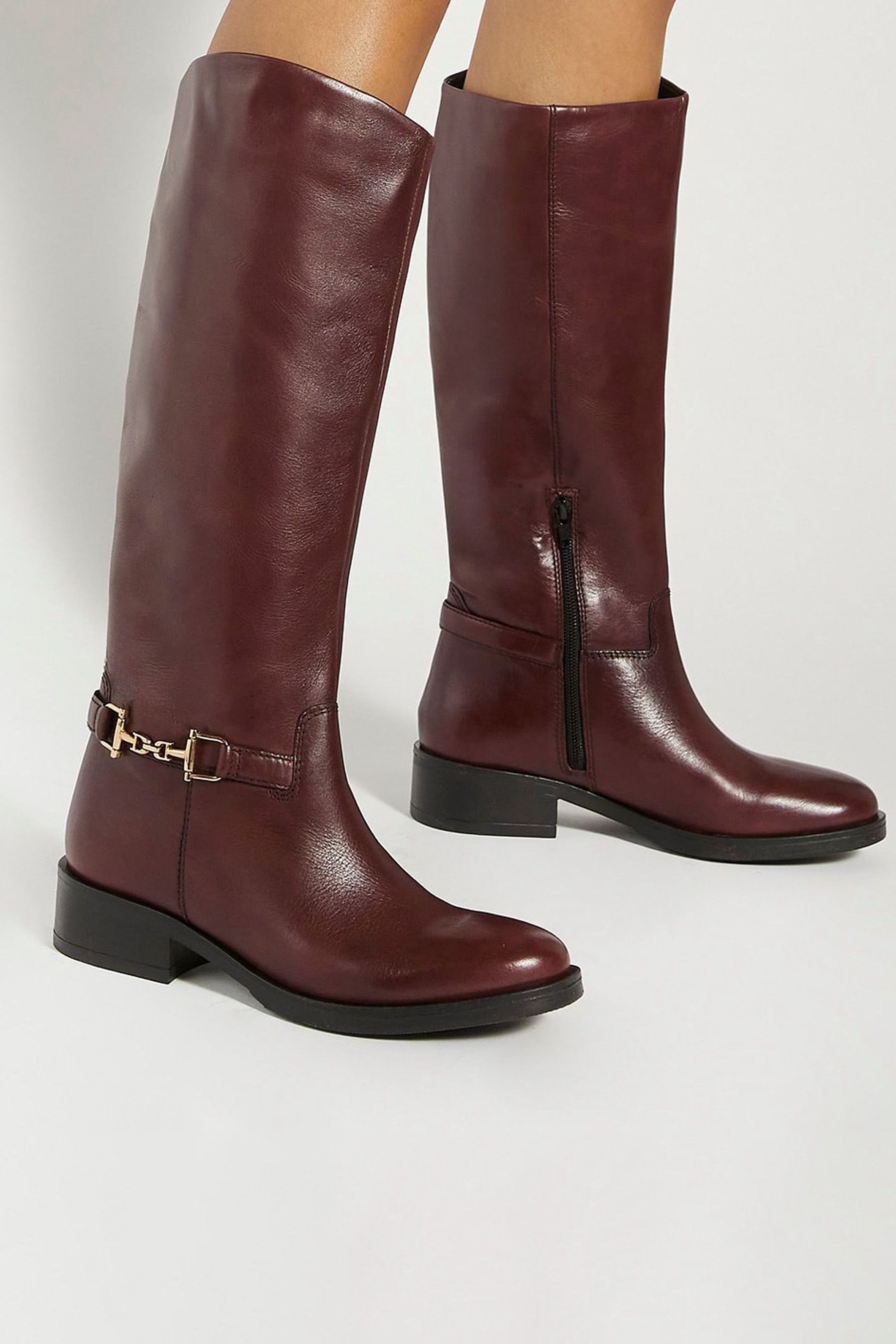 Buy Dune London Red Tucci Snaffle Rider Boots from the Next UK online shop