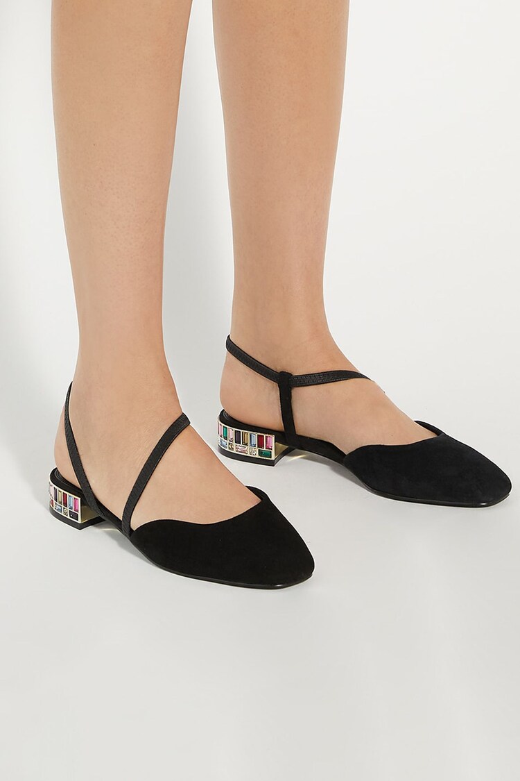 Dune London Black Collectable Jewel Sling Back Heels - Image 1 of 6