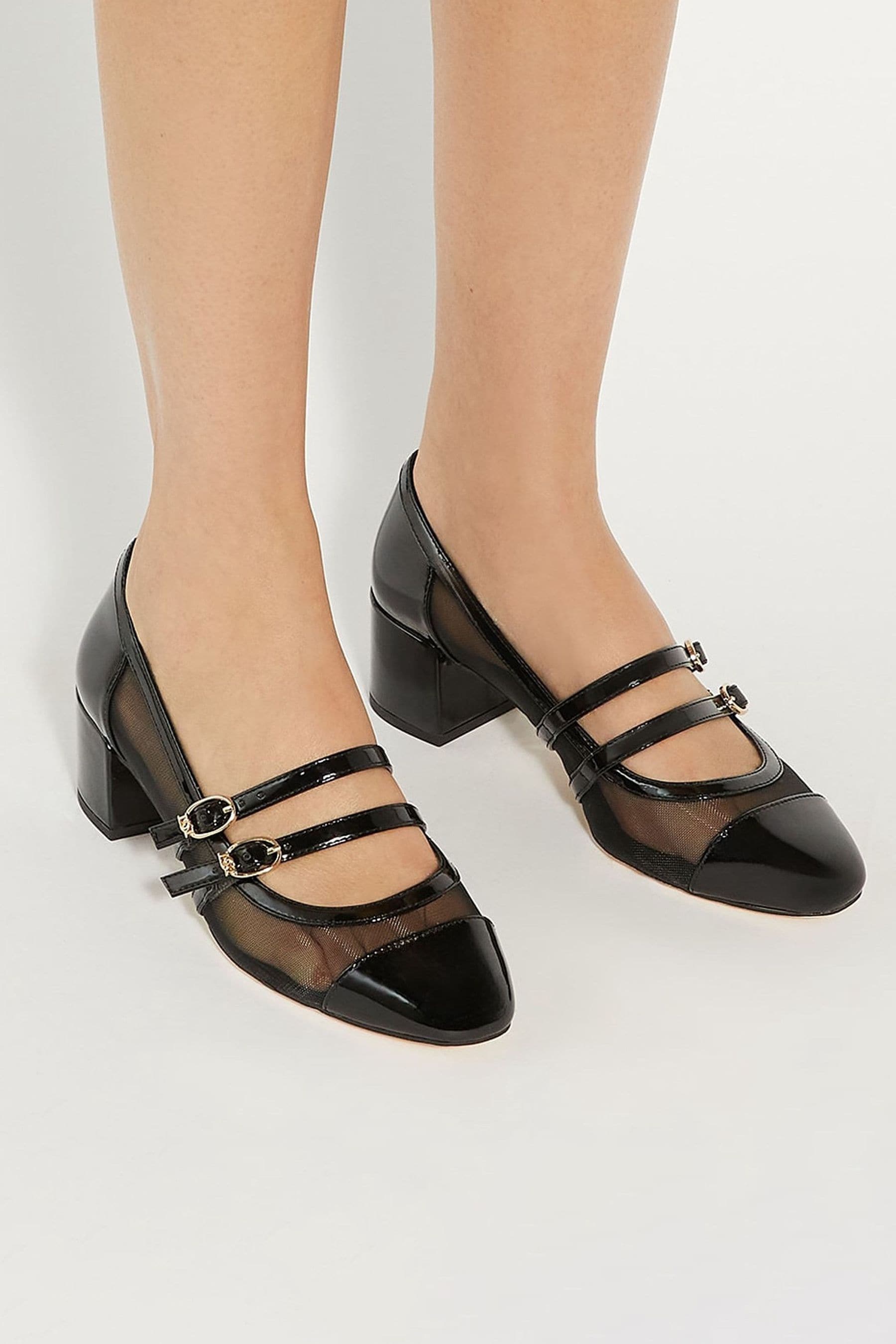 Dune black block heel shoes on sale