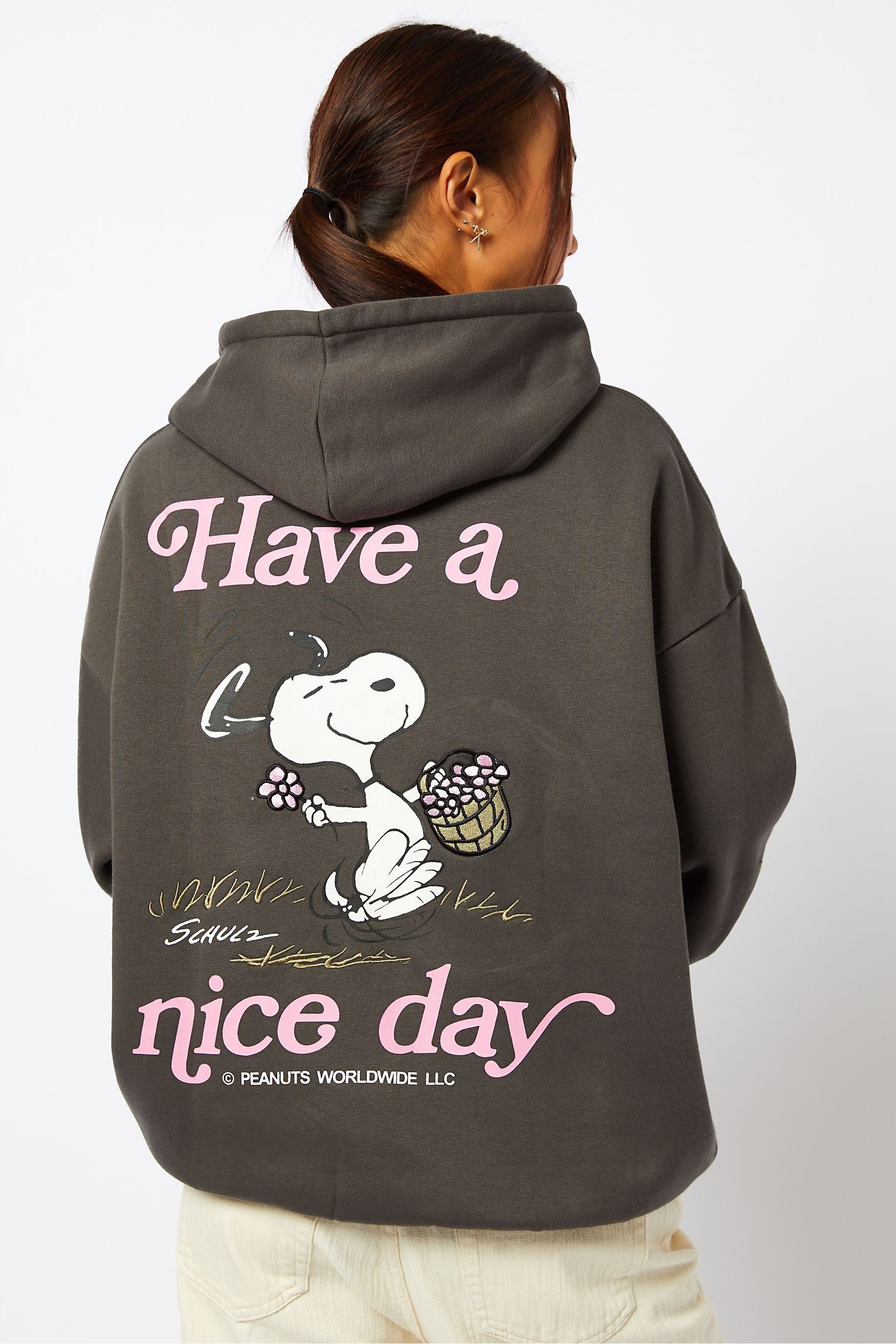 Buy Skinnydip Grey Snoopy Have A Nice Day Hoodie from the Next UK online shop