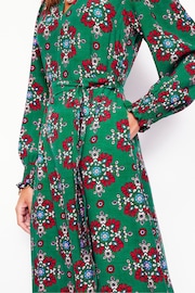 Boden Green Notch Neck Midi Dress - Image 4 of 5