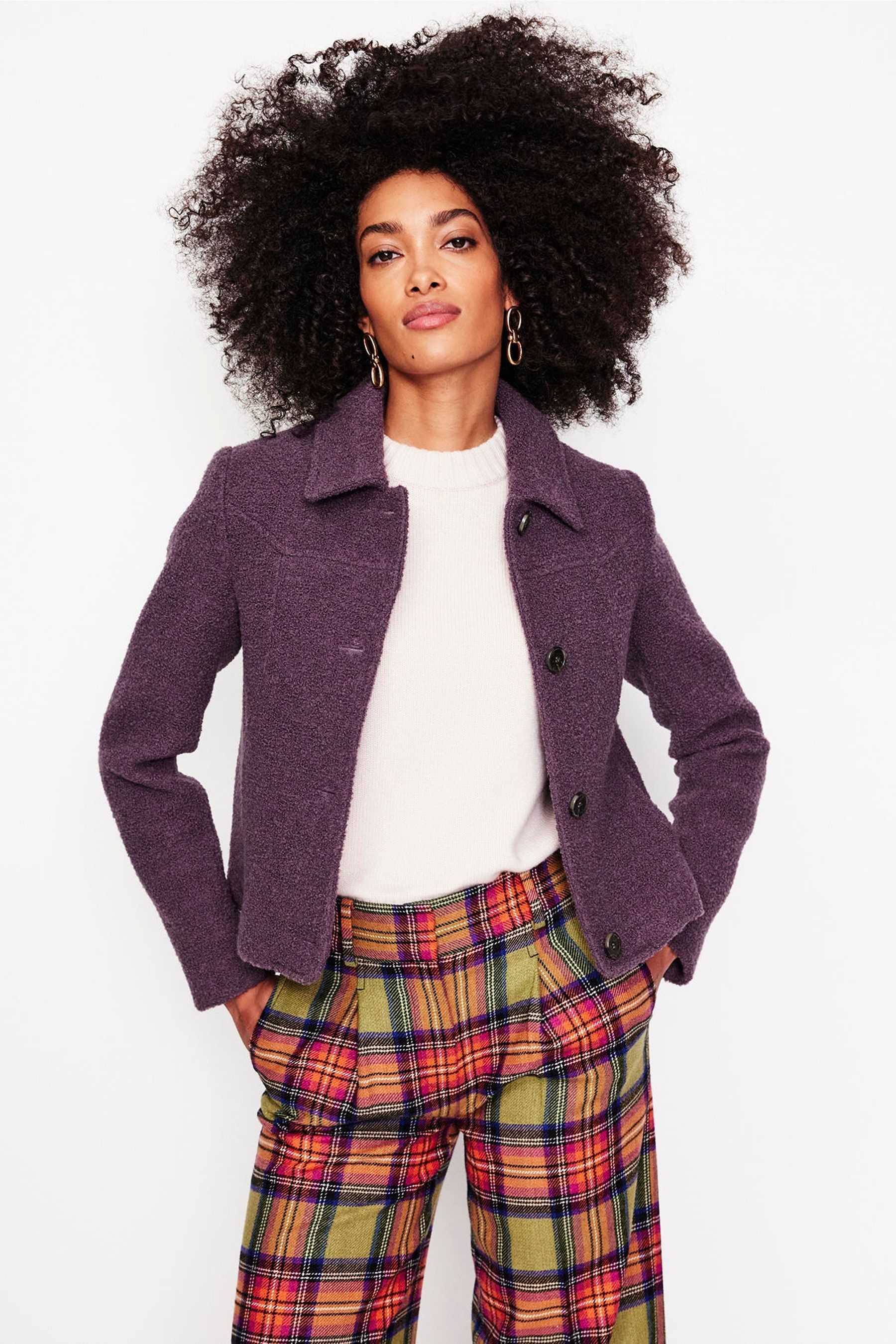 Buy Boden Purple Oxford Boucle Jacket from the Next UK online shop