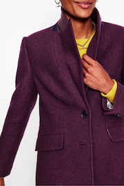 Boden Purple Petite Chichester Textured Coat - Image 3 of 5