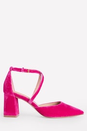 Boden Pink Strap Block Heel Point Courts - Image 2 of 4