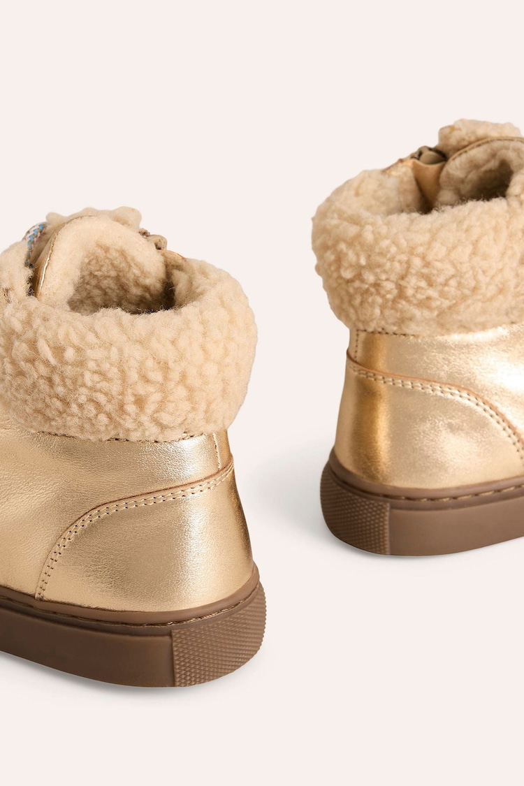 Boden Gold Cosy Leather Lace Up Boots - Image 3 of 3