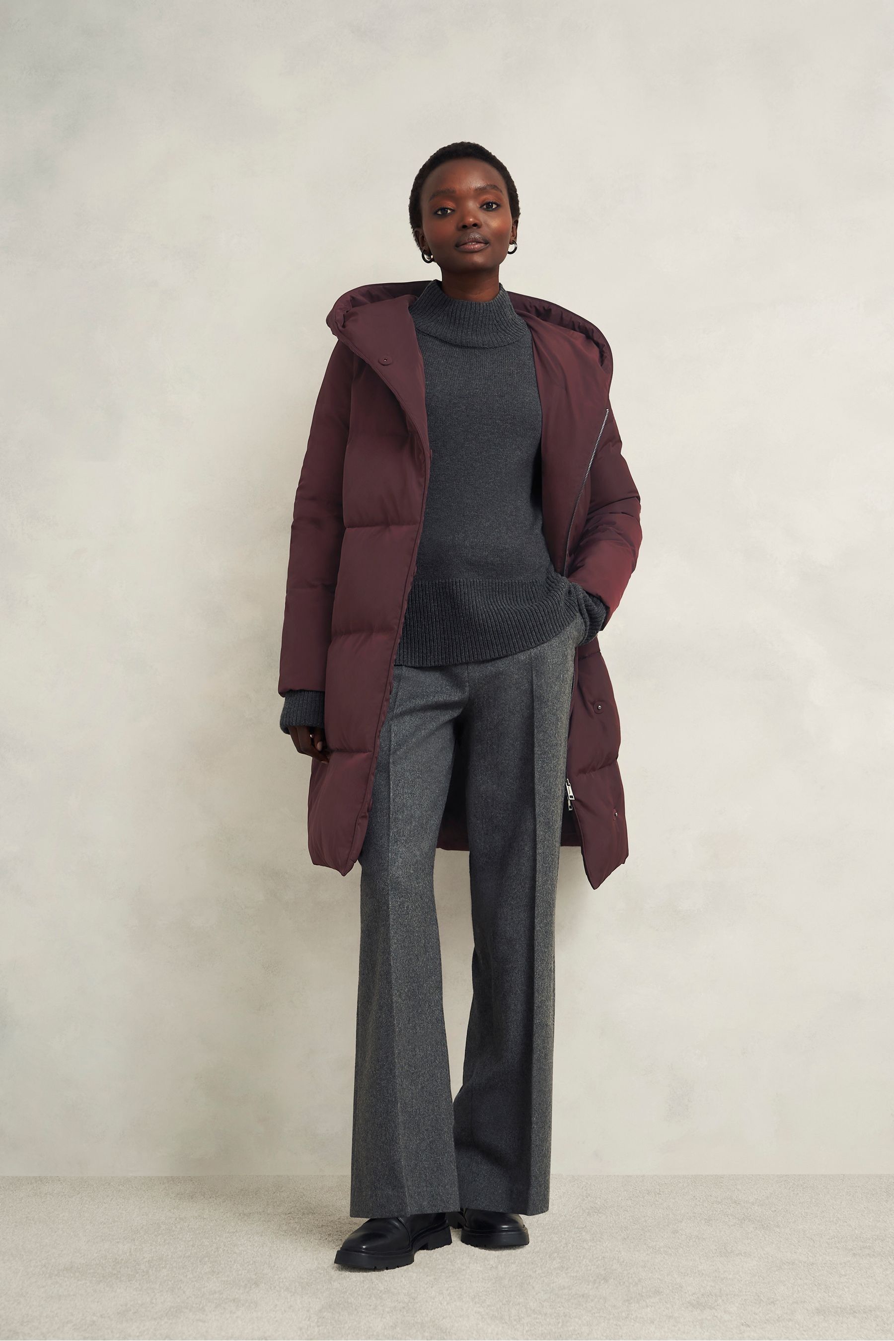 Red long puffer jacket new arrivals