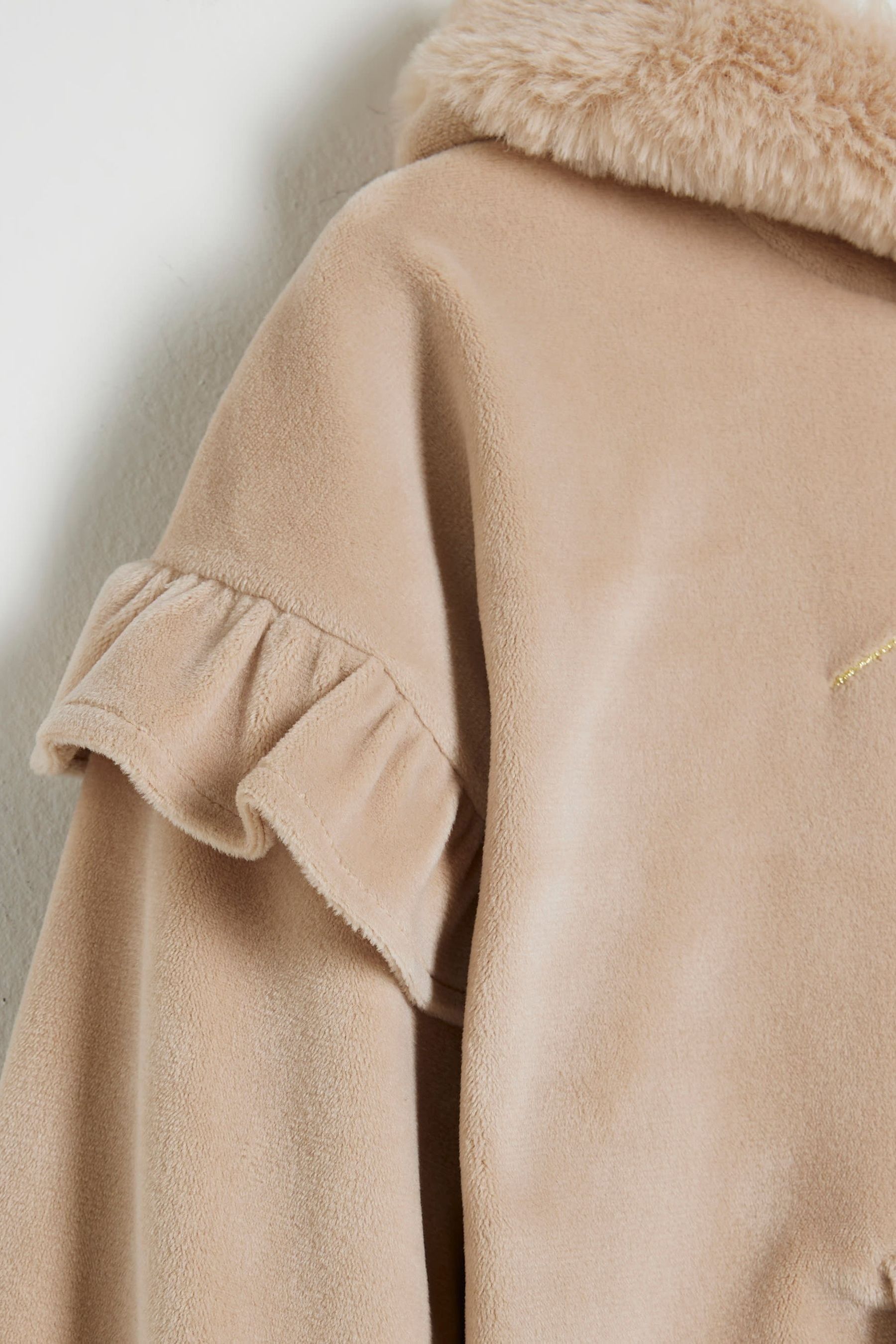 Buy River Island Brown River Island Girls Velour Faux Fur Trim Hoodie Set from Next Luxembourg