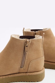 River Island Brown Boys Suedette Faux Fur Lined Chelsea Boots - Image 3 of 4