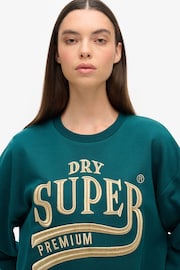 Superdry Luxe Metallic Logo 100% Cotton Sweat Dress - 圖片 3，共 3