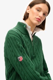 Superdry Green Knitted Rugby Henley 100% Organic Cotton Jumper - Image 5 of 5