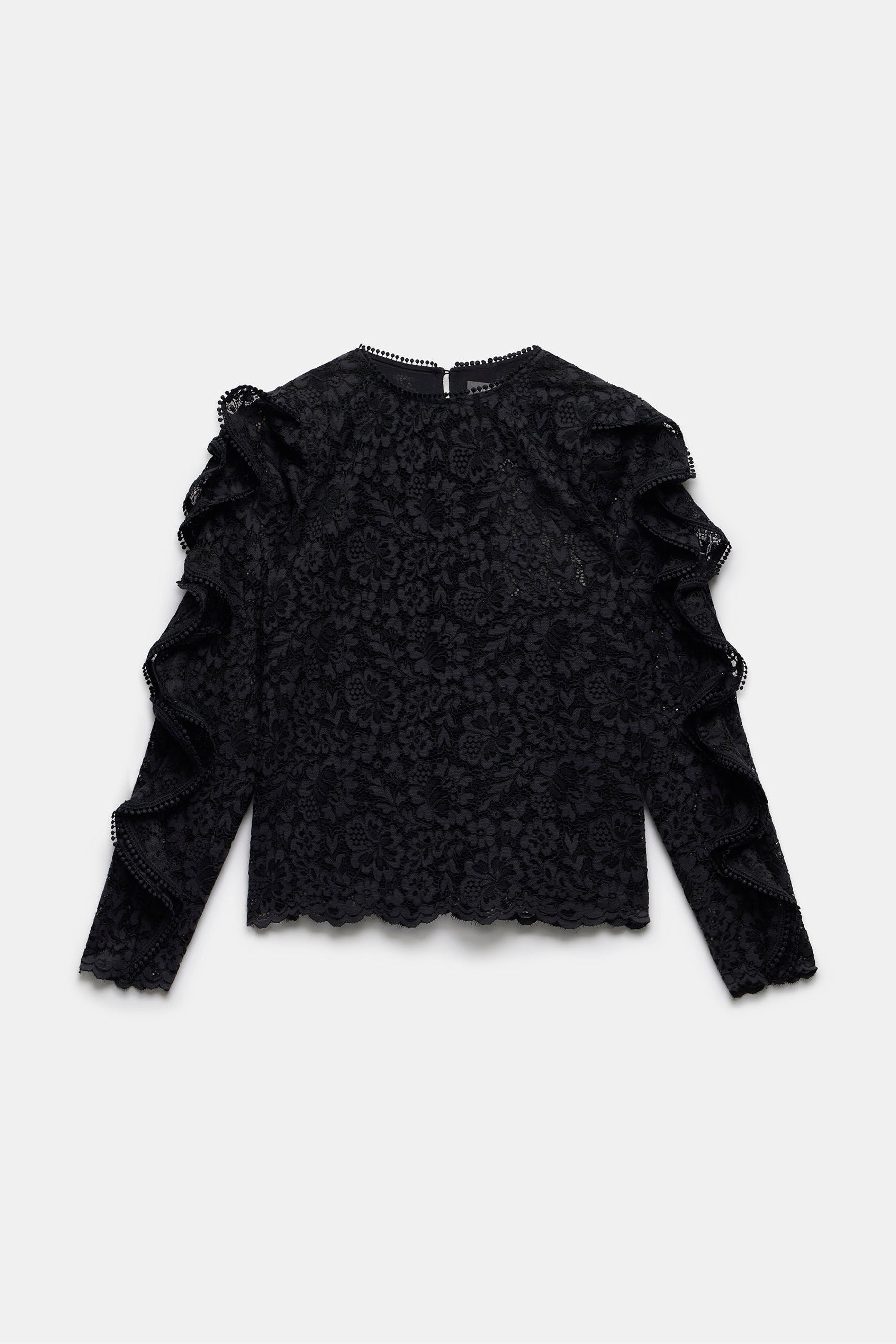 Black lace frill top 2025