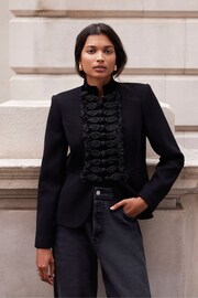 Mint Velvet Black Military Jacket - Image 1 of 4