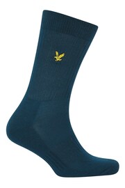 Lyle & Scott Blue Lyle And Scott Hamilton Sports Socks 3 Pack - Image 4 of 4