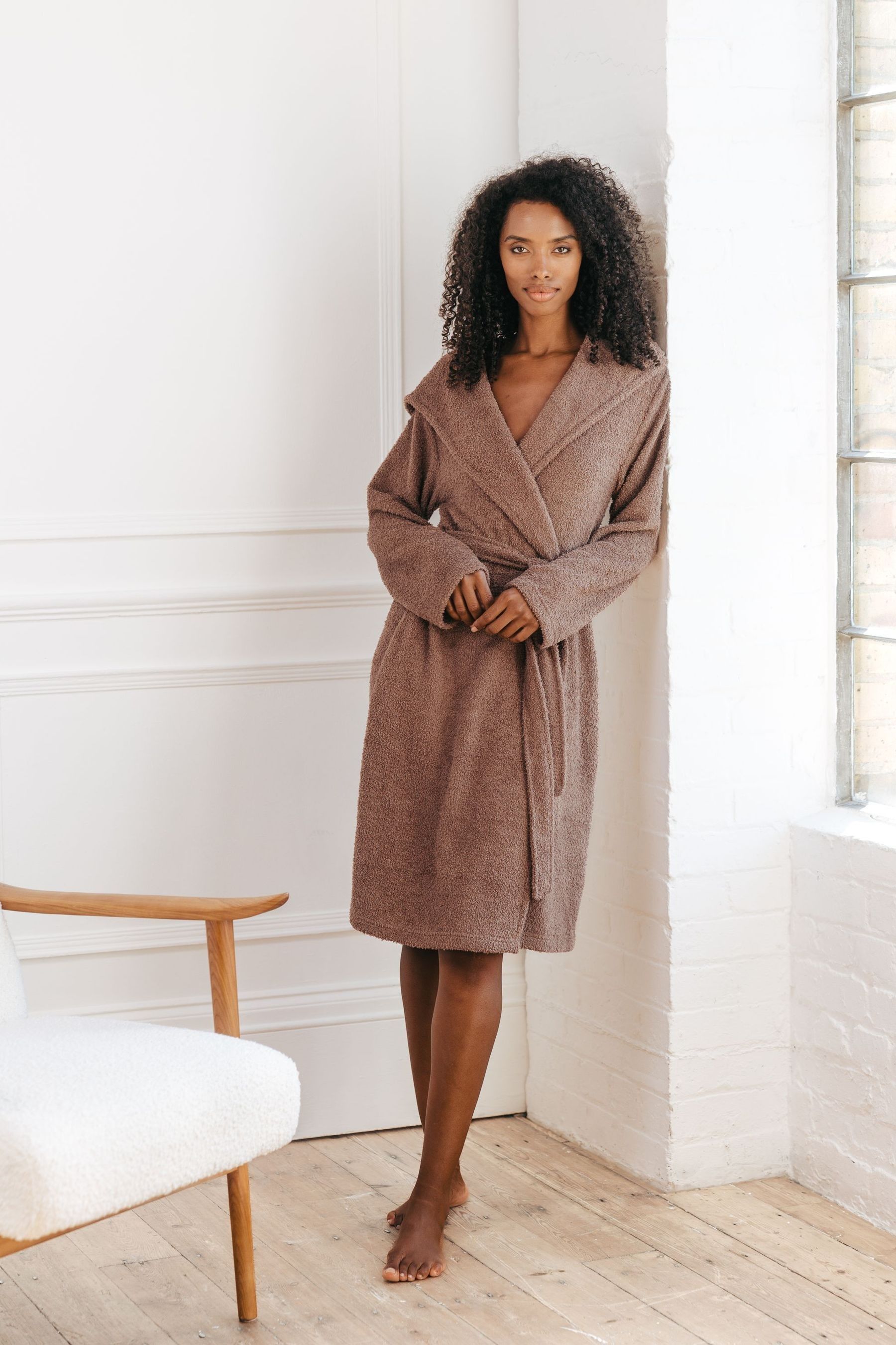 Buy Chelsea Peers Brown Fleece Teddy Dressing Gown from the Next UK online shop