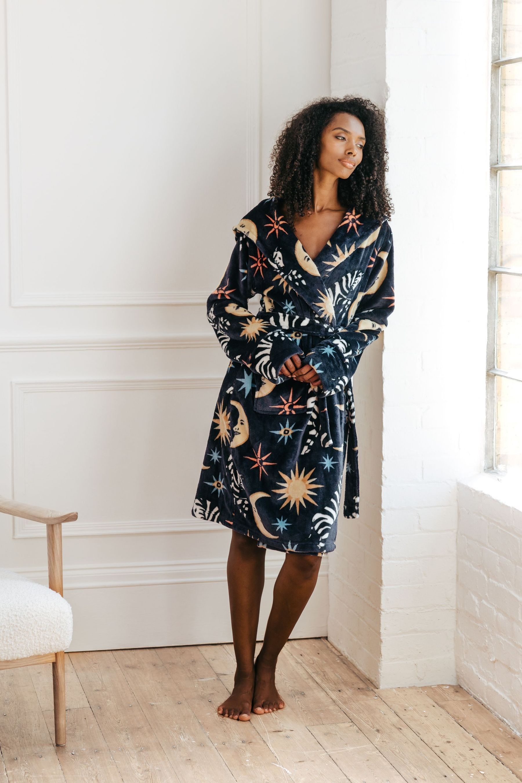 Zebra dressing gown top