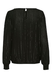 Kaffe Kaliv Round Neck Glitter Stripes Black Blouse - Image 6 of 6