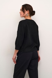 Kaffe Kameridith 3/4 Sleeves Beaded Pullover Black Jumper - Image 2 of 6