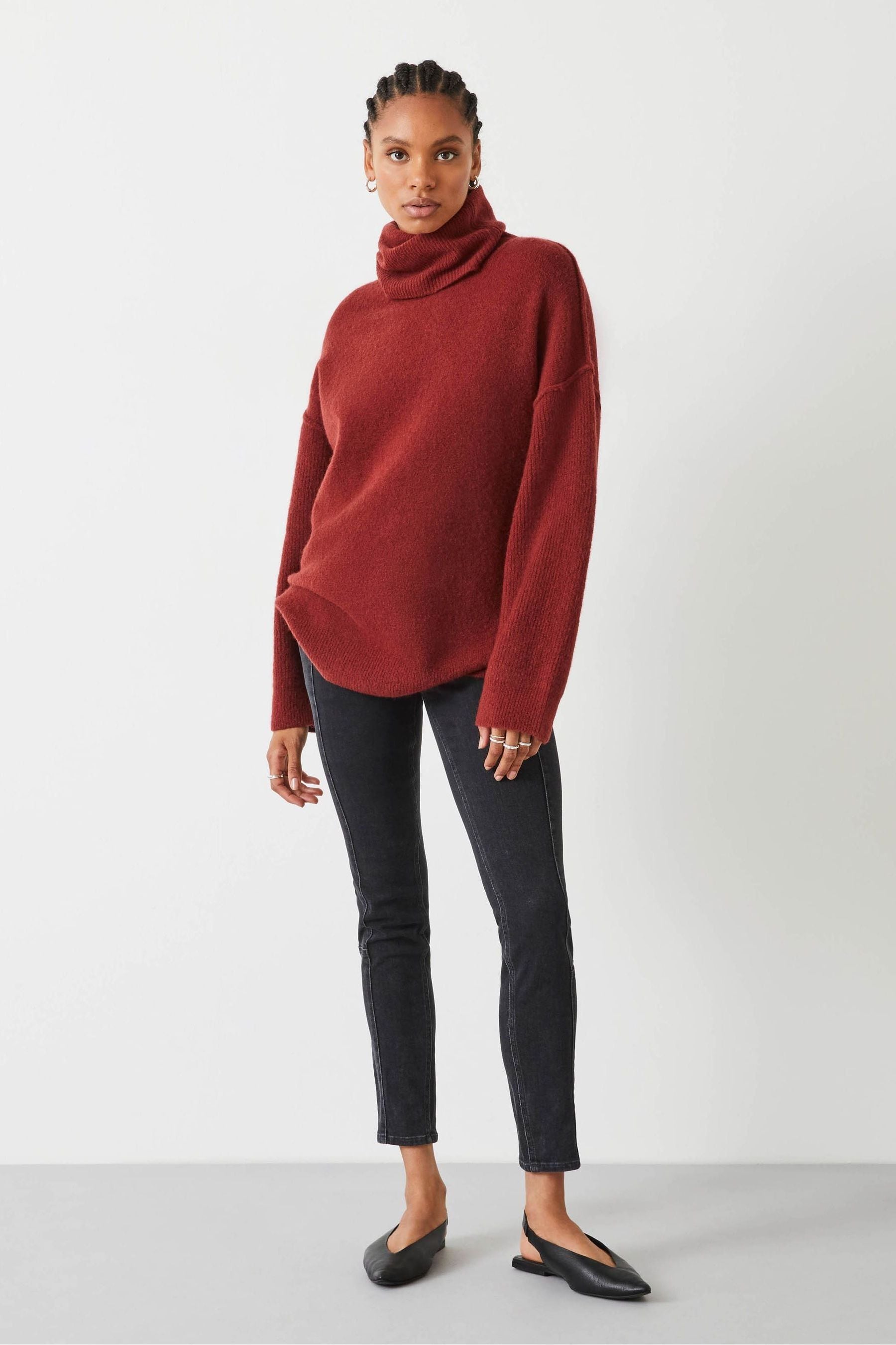Buy Hush Brown Meryl Roll Neck Wool Blend Jumper from the Next UK online shop
