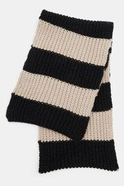 Hush Black Morgan Knitted Stripe Scarf - Image 4 of 5