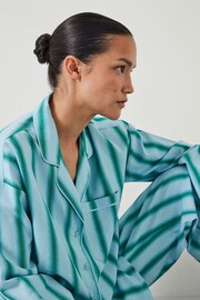 Hush Blue Amita Cotton Viscose Stripe Pyjamas - Image 2 of 5