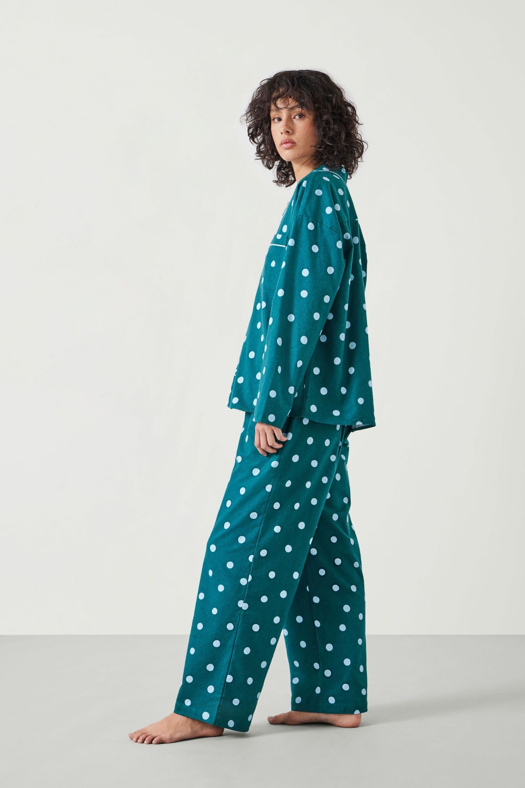Hush Blue Amita Flannel Polka Dot Pyjamas
