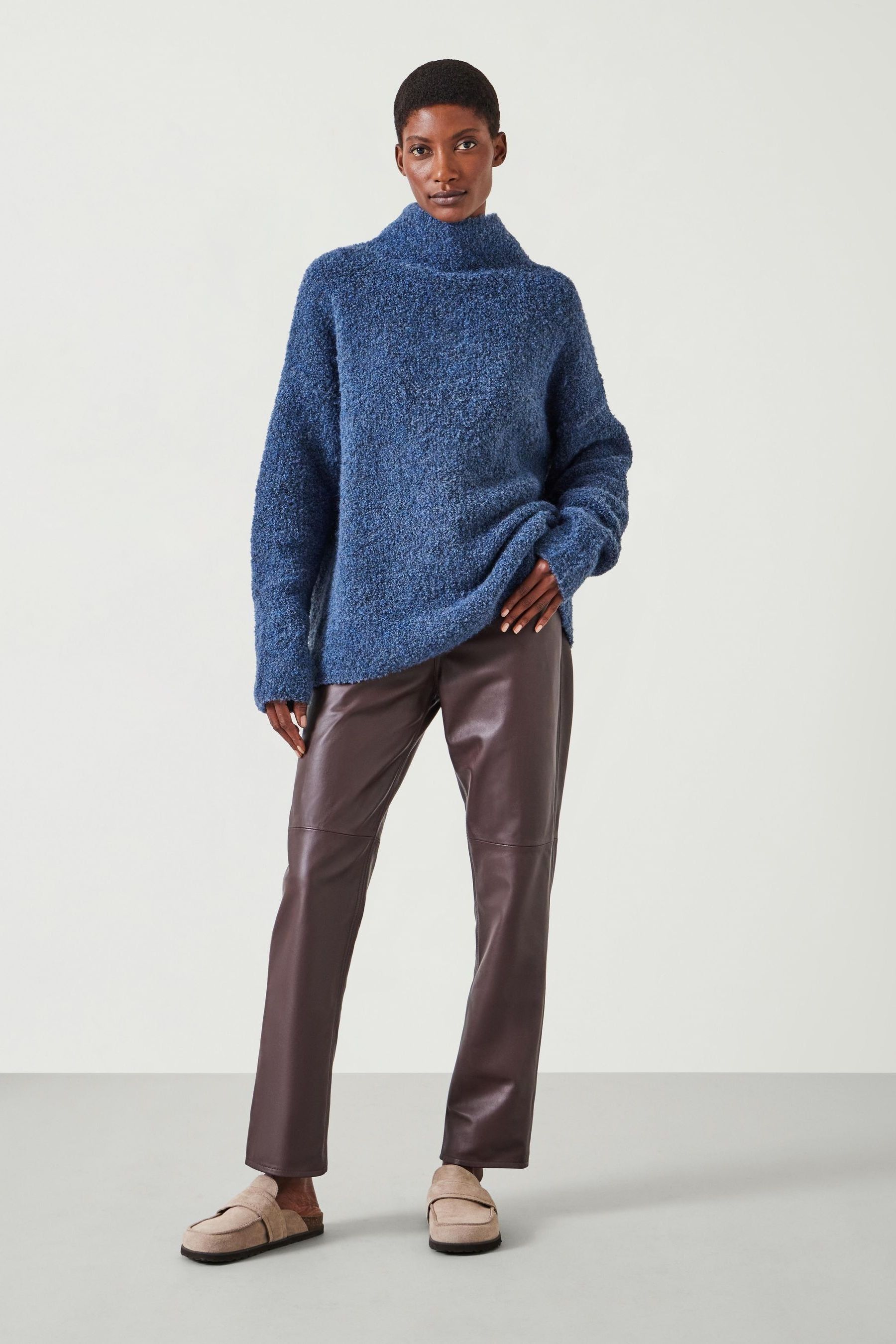 Buy Hush Blue Bailey Relaxed Boucle Funnel Jumper from the Next UK online shop