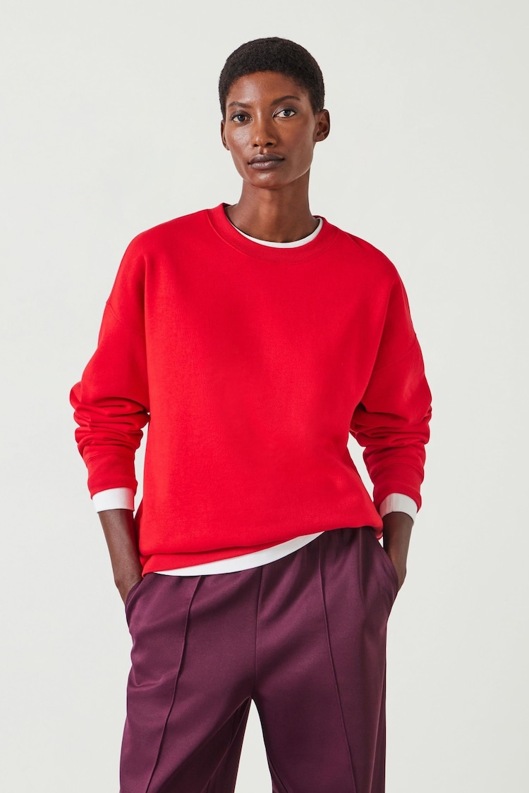 Hush Red Quaden Clean Oversized Sweatshirt - Image 1 of 5