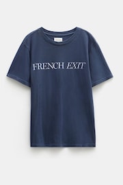 Hush Blue French Exit 100% Cotton T-Shirt - Image 5 of 5