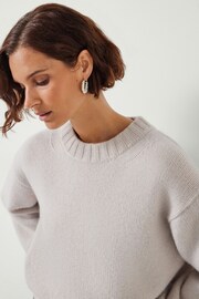 Hush Natural Cora Chunky Cashmere Crew Jumper - Image 2 of 5