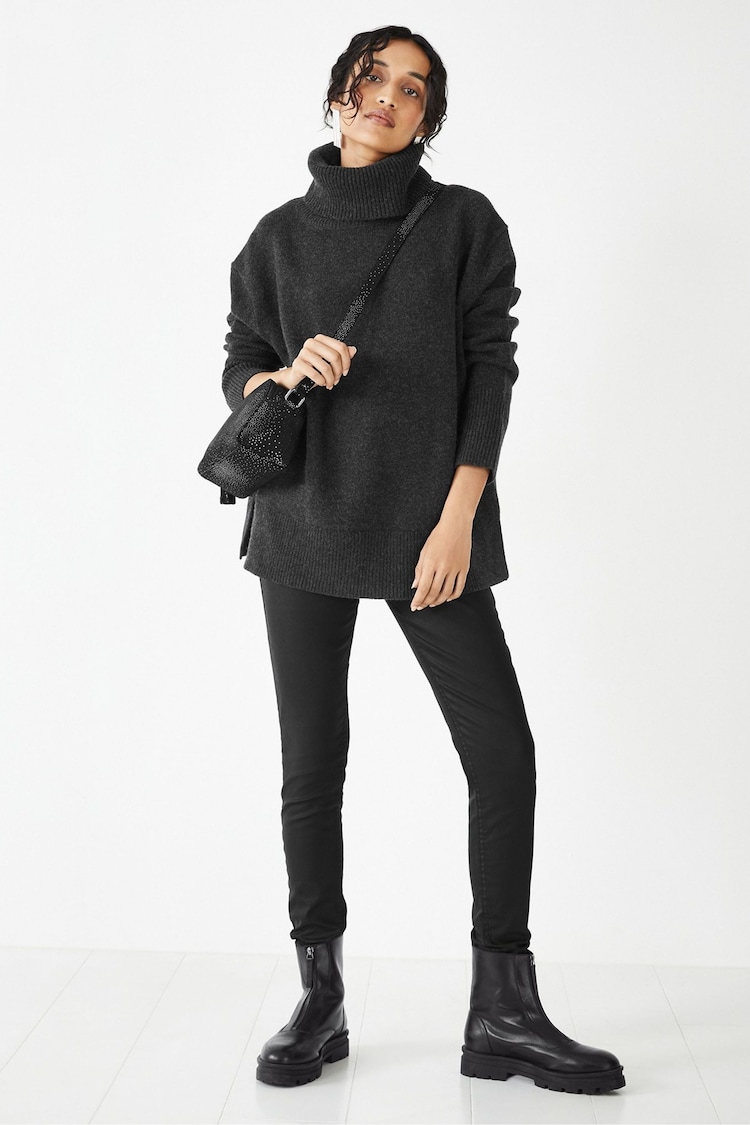 Hush Black Cashmere Chunky Roll Neck Jumper - Image 1 of 6