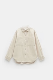 Hush Cream Oversized 100% Cotton Cleo Cord Shirt - Image 5 of 5