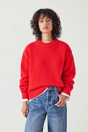 Hush Red Cora Chunky Cashmere Crew Jumper - Image 1 of 5