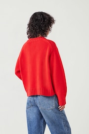 Hush Red Cora Chunky Cashmere Crew Jumper - Image 3 of 5