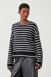 Hush Black Casey Striped Wool Blend Jumper - Image 1 of 5