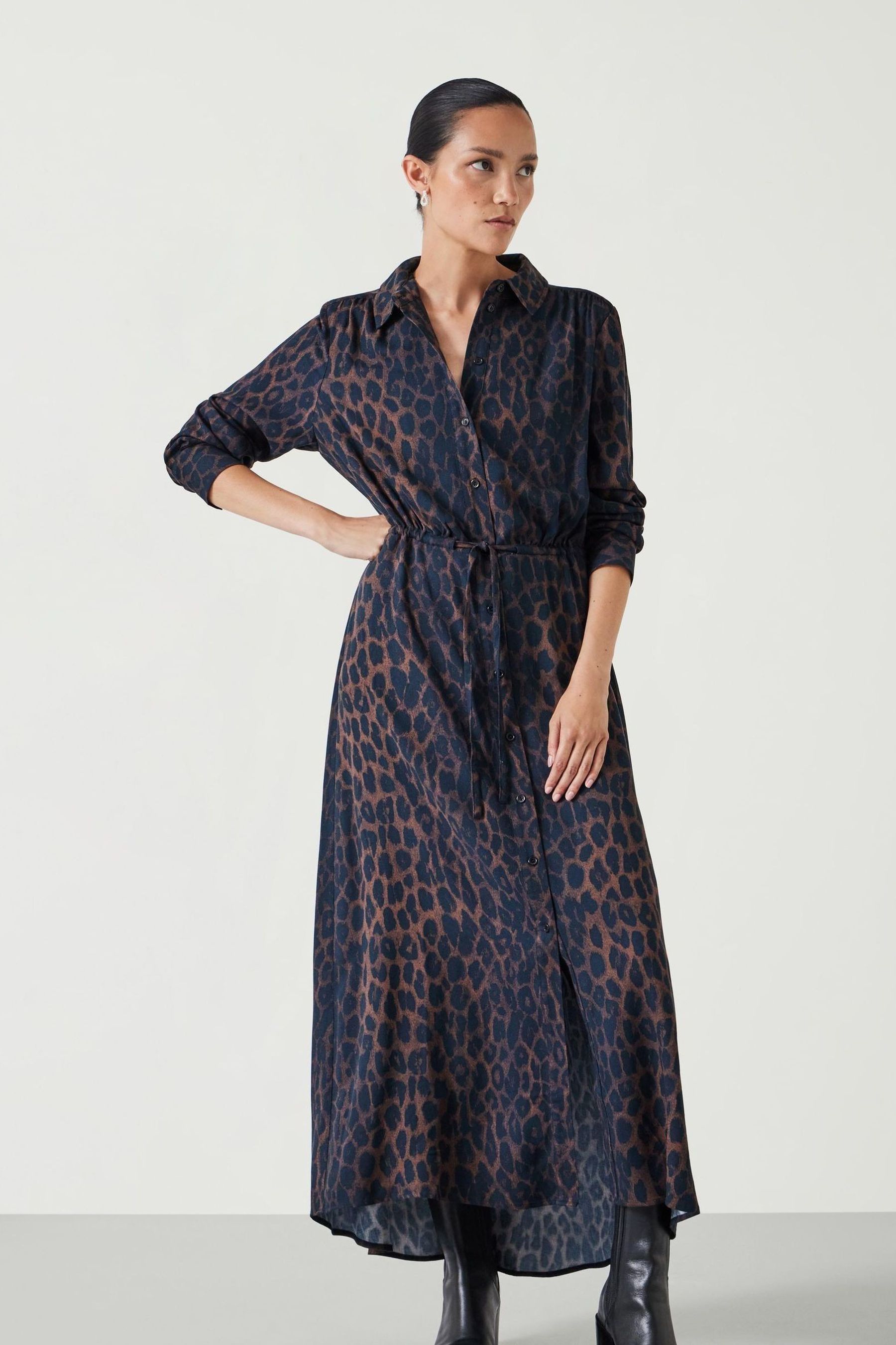 Buy Hush Animal Print Rosey Midi Shirt Dress from the Next UK online shop