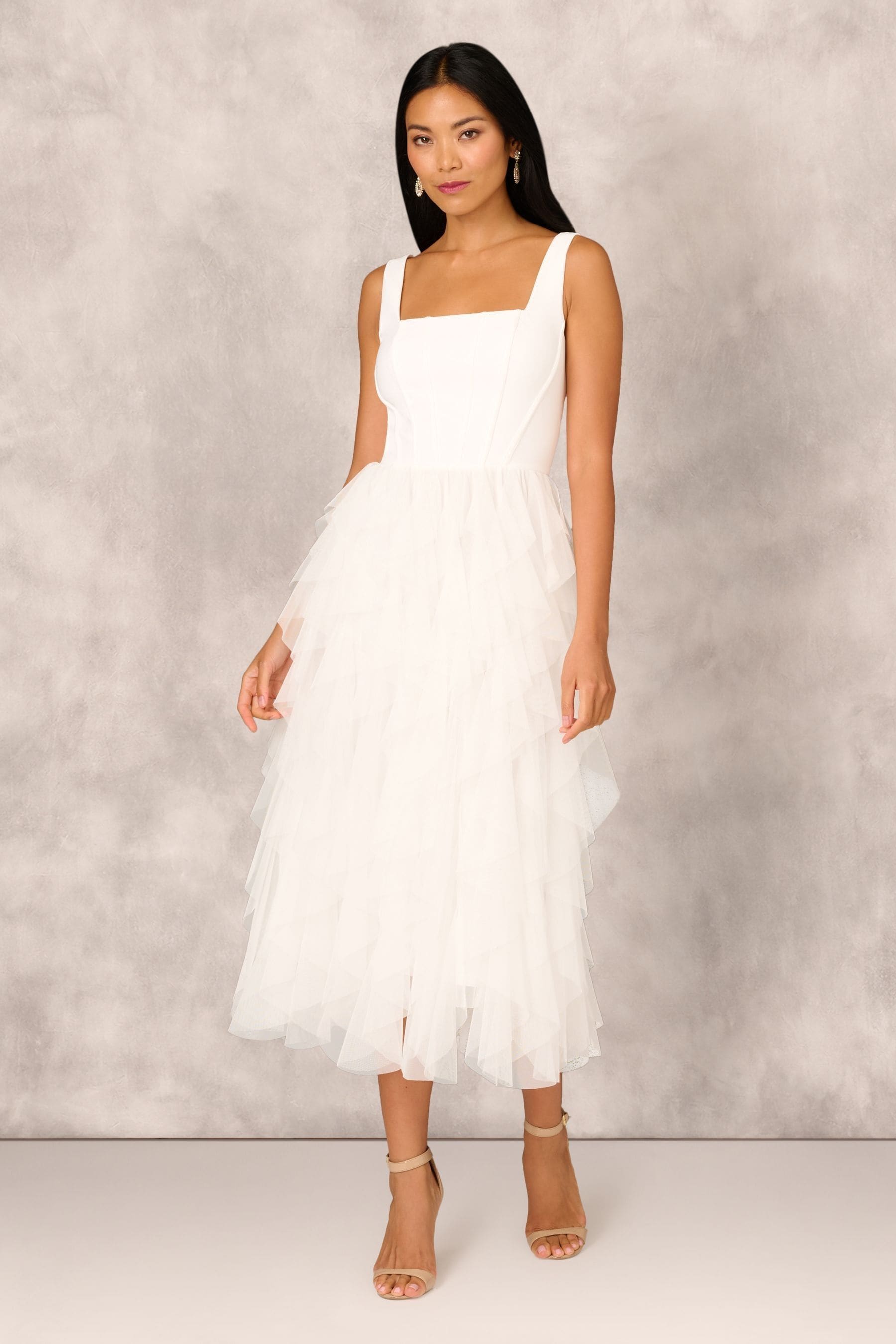 Buy Adrianna by Adrianna Papell Mesh Cocktail Midi Dress from Next Luxembourg