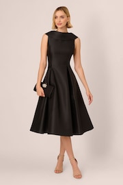 Adrianna Papell Roll Neck Mikado Black Dress - Image 3 of 7