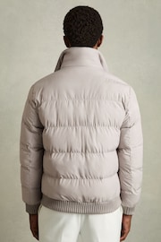 Reiss Grey Misty Faux-Fur Collar Puffer Jacket - Image 5 of 7