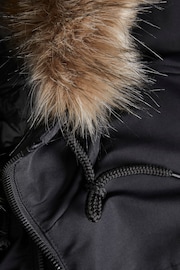 JACK & JONES Black Parka Coat With Faux Fur Jackets - Image 2 of 2