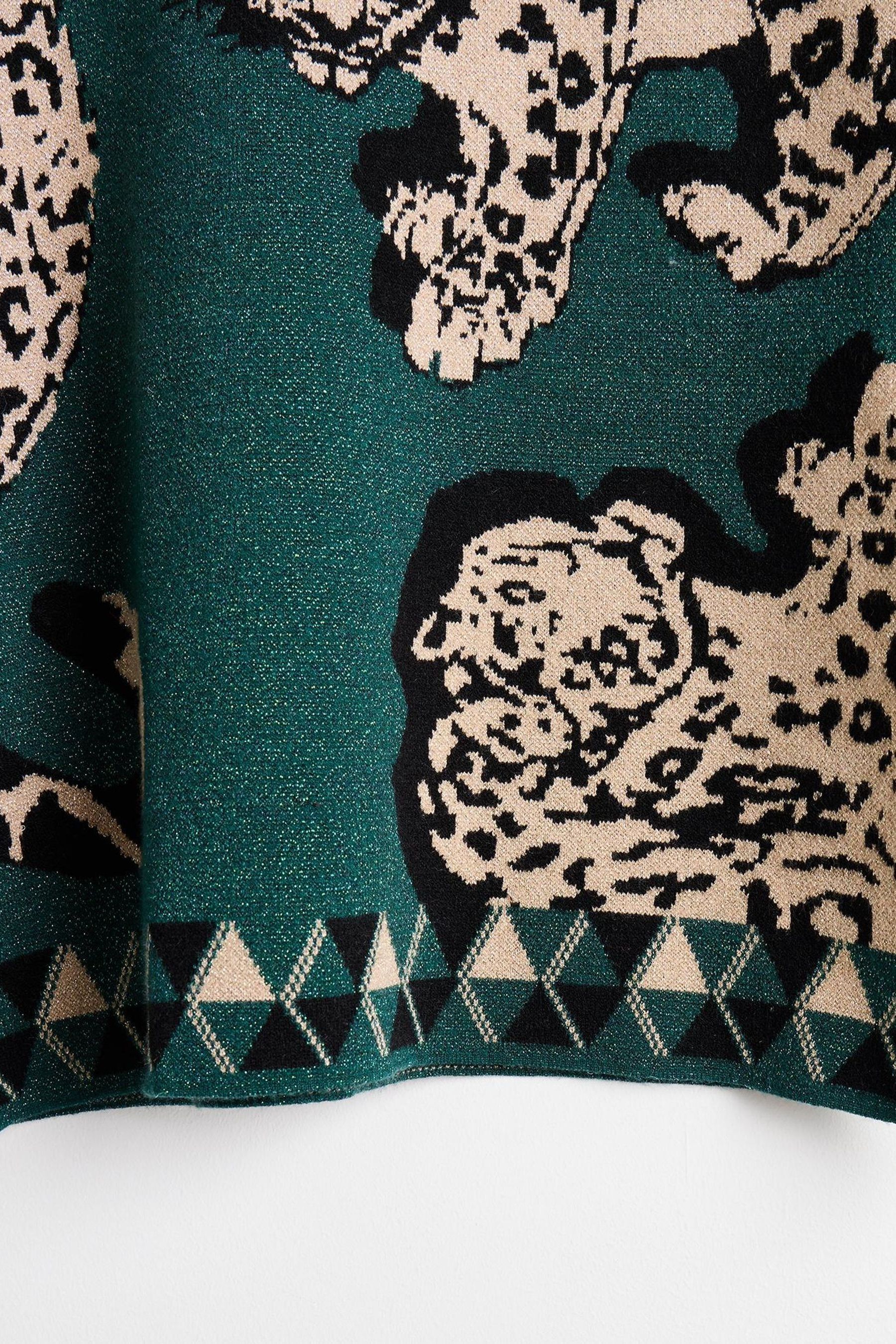 Buy Oliver Bonas Green Sparkly Leopard Knitted Jumper from Next Luxembourg