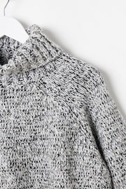 Oliver Bonas Grey Marl Sequin Knitted Roll Neck Jumper - Image 5 of 6