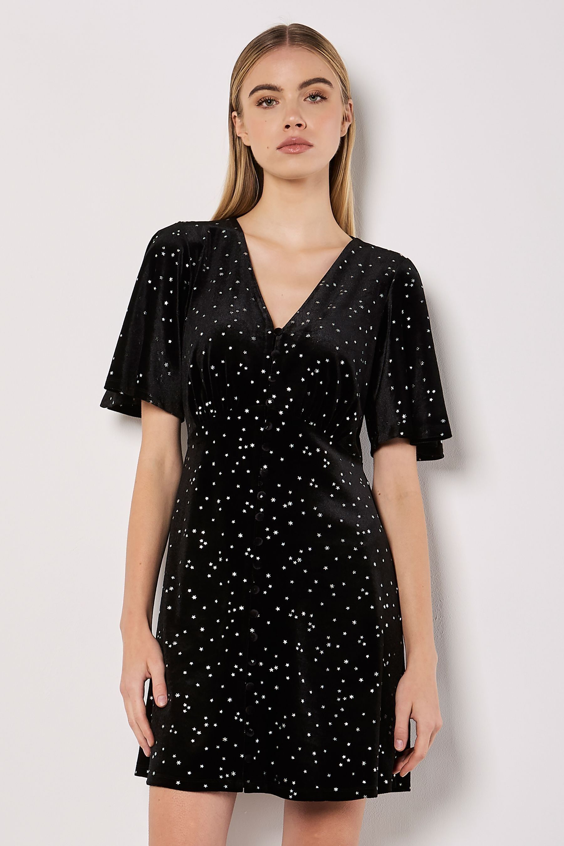 Wrap star velvet dress cheap