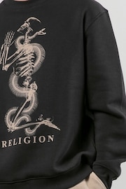 Religion Black 100% Cotton Xray Skel N Snake Sweater - Image 4 of 4