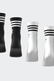 adidas Originals Black/White 100% Cotton 3-Stripe 100% Cotton Socks 10 Pack - Image 5 of 9