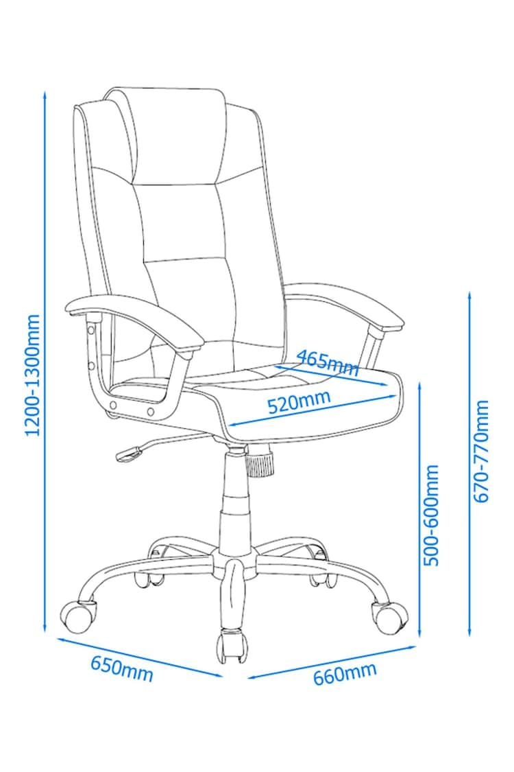 Alphason Cream Houston Leather Executive Office Chair - Image 5 of 5