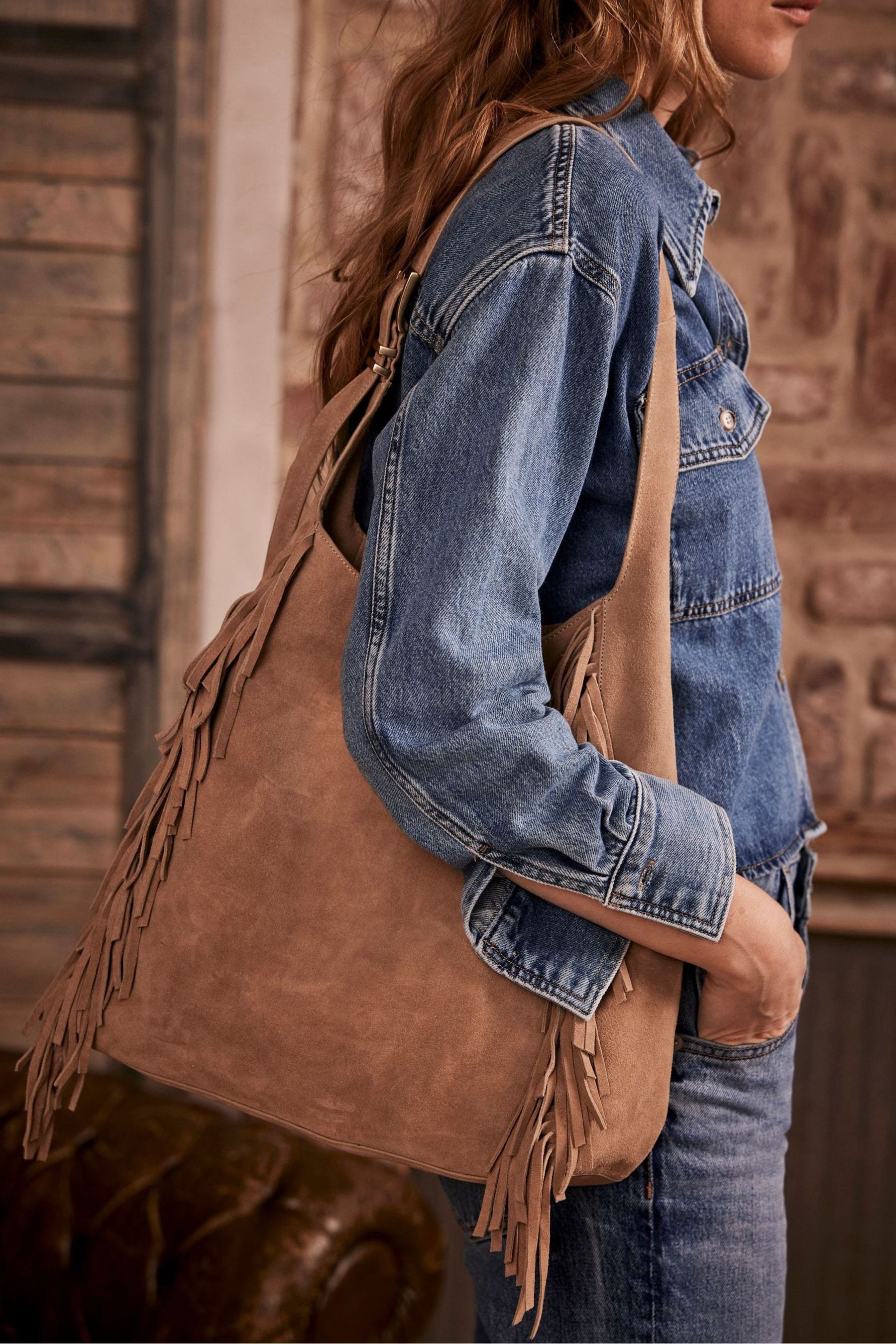 Tina Fringe Bag, Cream