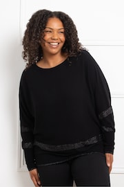 Live Unlimited Black Metallic Stripe Jumper - Image 4 of 4