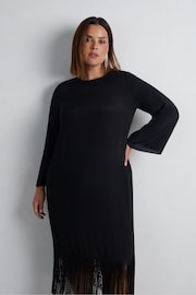 Live Unlimited Black Curve Fringe Midaxi Dress - Image 5 of 6